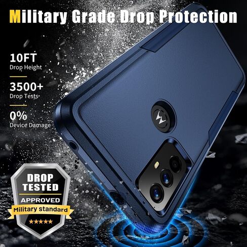 for Moto G 5G 2024 Case with HD Screen Protector, 10 FT Military Grade Drop Protection, Anti-Slip Breathable Design, Air Cushion Full-Body Protection Phone Case, Black in Saudi Arabia