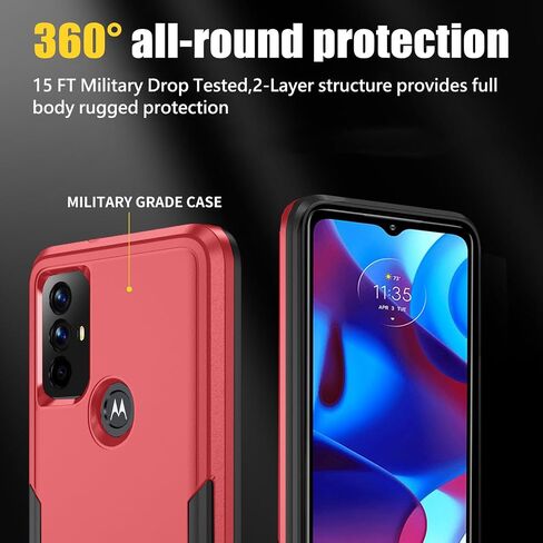 Vinve for Moto G Stylus 5G 2024 Case with HD Screen Protector, Military-Grade Shockproof & Dual-Layer Protection, Anti-Slip Grip Design Phone Case，Blue in Saudi Arabia