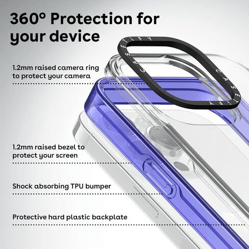 CASETiFY Compact iPhone 12 / iPhone 12 Pro Case [2X Military Grade Drop Tested / 4ft Drop Protection] - Clear Black in Saudi Arabia