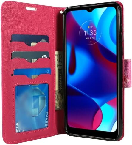 Zase Moto G Stylus (2023) 4G LTE Wallet Phone Case Professional Pouch Slim Fit Flip Folio PU Leather Magnetic Closure w/Kickstand ID Card Slot Strap Design for Motorola G Stylus 2023 (Luxury Black) in Saudi Arabia