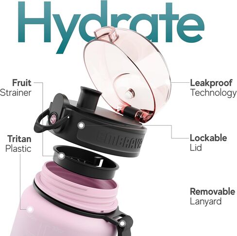 Embrava Best Sports Water Bottle - 32oz Large - Fast Flow, Flip Top Leak Proof Lid w/One Click Open - Non-Toxic BPA Free & Eco-Friendly Plastic in Kuwait