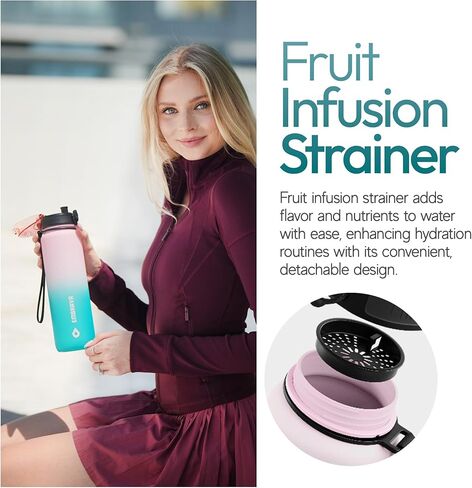 Embrava Best Sports Water Bottle - 32oz Large - Fast Flow, Flip Top Leak Proof Lid w/One Click Open - Non-Toxic BPA Free & Eco-Friendly Plastic in Kuwait