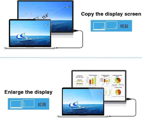 شاشة محمولة AYY مقاس 15.6 بوصة، دقة Full HD 1080P IPS، 60 هرتز، استجابة 1 مللي ثانية، رفيعة للغاية، USB-C وMini-HDMI، حامل قابل للتعديل، مكبرات صوت مدمجة، مثالية للألعاب والسفر in Saudi Arabia
