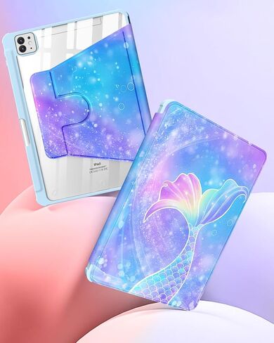 حافظة لجهاز iPad Pro 13 بوصة M4 2024 - للنساء والفتيات والأطفال غطاء فوليو لطيف مع حامل قلم رصاص بتصميم فراولة جرلي وحامل دوار لجهاز iPad Pro 13 بوصة 2024 (A2925 A2926 A3007) in Kuwait