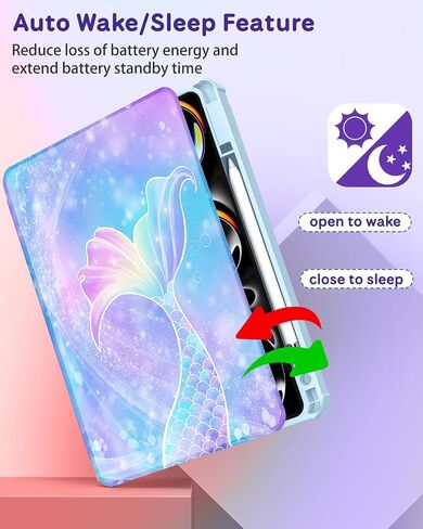 حافظة لجهاز iPad Pro 13 بوصة M4 2024 - للنساء والفتيات والأطفال غطاء فوليو لطيف مع حامل قلم رصاص بتصميم فراولة جرلي وحامل دوار لجهاز iPad Pro 13 بوصة 2024 (A2925 A2926 A3007) in Kuwait