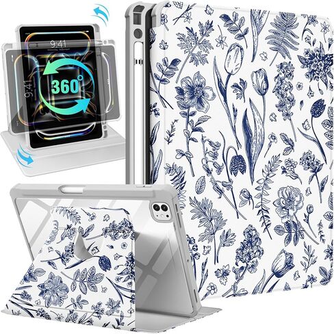 for iPad Pro 13 Inch Case M4 2024 - for Women Girls Kids Cute Folio Cover with Pencil Holder Girly Strawberry Pretty Design Rotating Stand for iPad Pro 13 Inch Case 2024 (A2925 A2926 A3007) in Kuwait