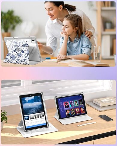 for iPad Pro 13 Inch Case M4 2024 - for Women Girls Kids Cute Folio Cover with Pencil Holder Girly Strawberry Pretty Design Rotating Stand for iPad Pro 13 Inch Case 2024 (A2925 A2926 A3007) in Kuwait