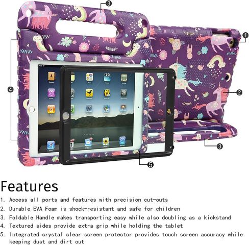 حافظة HDE لجهاز iPad 9.7 بوصة 2018/2017 للأطفال غطاء صلب مقاوم للصدمات ومقبض مع واقي شاشة مدمج لجهاز Apple Education iPad الجديد 9.7 بوصة (الجيل السادس) / الجيل الخامس iPad 9.7 in Kuwait