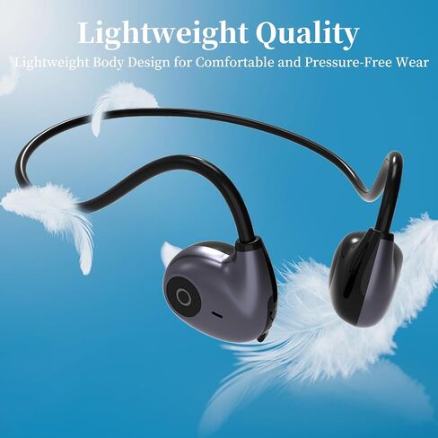 Open-Ear Air Conduction Wireless Headphones,Open Ear Earbuds,Non-in-Ear Style,Ergonomic Comfort,10H Battery,Sweatproof,Sport Headphones for iPhone, Android Phones,PC,Black in Saudi Arabia