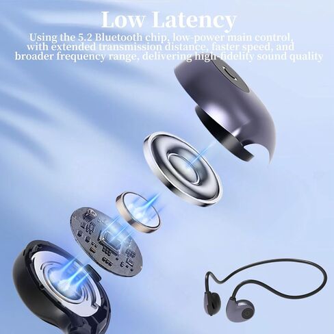 Open-Ear Air Conduction Wireless Headphones,Open Ear Earbuds,Non-in-Ear Style,Ergonomic Comfort,10H Battery,Sweatproof,Sport Headphones for iPhone, Android Phones,PC,Black in Saudi Arabia