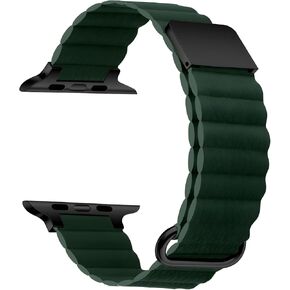 compatible with Apple Watch Vegan Leather iWatch Band 38mm 40mm 41mm 42mm 44mm 45mm 49mm, iWatch Loop Strap, Smartwatch band for Men & Women, iWatch Bracelet