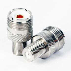 Triswenic UHF Female to F Type Female Coax Connector Adapter UHF(SO-239) Female to F Female Coaxial Connector(2 Pack)