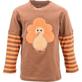 Unique Baby Boys Shirts for Kids and Toddlers Striped Layered Long Sleeve with Embroidery