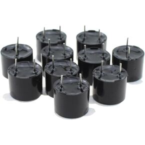 10PCS 12x9.5MM Electronic Continuous Long Beeper 5V 2 Terminals Passive Electronic Buzzer Suitable for Electronic Toy and Safety Equipment and Development Board