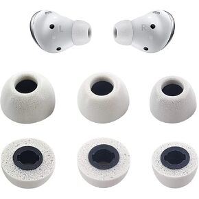 JNSA Memory Foam Tips Replacement for Samsung Galaxy Buds Pro, No Silicone Eartips Pain, Anti-Slip Replacement Foam Eartips, Fit in The Case, Reducing Noise Earbuds, 3 Pairs (3 Sizes S/M/L, Gray)