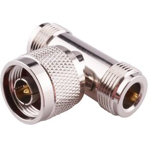 Xinangogo N-Type Male to Dual 2 N-Type Female 3-Way Splitter RF Antenna Connector N Type Triple T Shape Cpax Adapter for Wi-Fi/Walkie alkie/Ham Radio/Broadcast/Radios