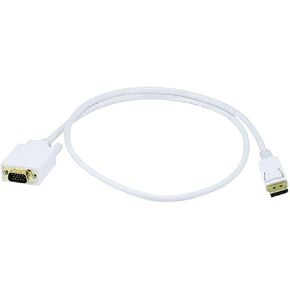 Monoprice 6ft 28AWG DisplayPort to VGA Cable - White