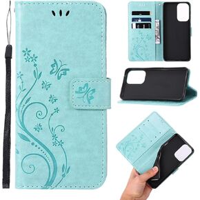 Compatible for Motorola Moto G Power 5G 2024 Wallet Case Slim Credit Card Holder Painted Butterfly Flower Cover Kickstand Protective Durable PU Leather Flip Case - Light Purple