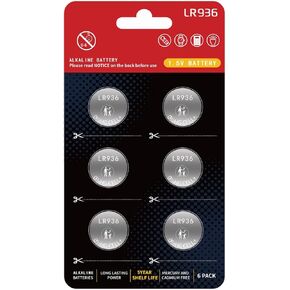 LR936 Batteries LR45 AG9 Battery 394 Watch Battery 194 1.5v Premium Alkaline Button Cell Watch Batteries 【5-Year Shelf Life】(6 Count)