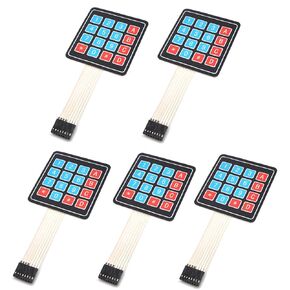 Oiyagai 5 Pcs 4x4 Membrane Switch Keypad Keyboard 4 * 4 16 Key Matrix Array Matrix Membrane Switch Keyboard for Robot Arduino ESP32
