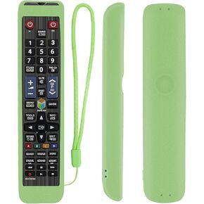 Protective Silicone Remote Case for Samsung RM-D1078+ BN59-01178W BN59-01198X BN59-01179B AA59-00582A Shockproof Washable Skin-Friendly Remote Control Cover with Loop (Glow in Dark Green)