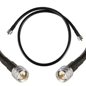 GEMEK 25ft PL259 إلى PL259 كابل تمديد، خسارة منخفضة S-MR400 Coax UHF M/M Jumper لراديو CB، محلل الهوائي، عداد SWR، راديو هام، راديو الموجة القصيرة - HF، VHF، UHF