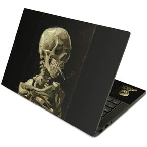 MightySkins Skin Compatible with Razer Blade Stealth 13.3" (2019) - Skull with Cigarette | Protective, Durable, and Unique Vinyl Decal wrap Cover | Easy to Apply | Made in The USA