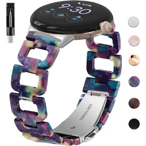 NINKI Compatible for Google Pixel Watch 3 41MM 2024/Pixel Watch 2 2023 Resin Band with Metal Clasp,Waterproof Lightweight Thin Strap Adjustable Bracelet for Google Pixel Watch 1(2022) Resin Bands