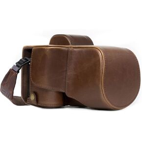 MegaGear Sony Alpha A7S II, A7R II, A7 II (28-70mm) Ever Ready Leather Camera Case and Strap, with Battery Access - Dark Brown - MG1121