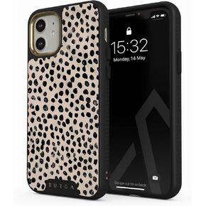 حافظة هاتف BURGA متوافقة مع iPhone 11 - نمط منقطة سوداء لاتيه اللوز - لطيفة ولكن قوية مع نظام الدفاع CloudGuard 2 في 1 - حافظة صلبة فاخرة مقاومة للخدش لهاتف iPhone 11 in Kuwait