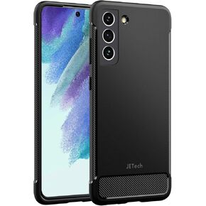 JETech Slim Fit Case for Samsung Galaxy S21 FE 5G 6.4-Inch, Thin Phone Cover with Shock-Absorption and Carbon Fiber Design (Black)