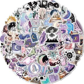 100PCS Magic Witchy Moon Stickers Cool Funny Aesthetic Stickers for Water Bottles Stickers for Teens Girl Kids Waterproof Vinyl for Laptop Scrapbooks Guitars Luggage Bike Phone Skateboards