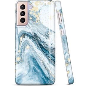JIAXIUFEN Galaxy S21 Case Sparkle Glitter Retro Oil Painting Printed Flower Design Slim Shockproof TPU Soft Cover Phone Case for Samsung Galaxy S21 5G Mint Colorful