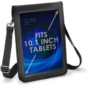 USA Gear 10 inch Rugged Travel Tablet Sleeve with Open Front, Adjustable Shoulder Carrying Strap, and Protective Rigid Exterior - Compatible with 10 inch Tablets - Perfect for Hands Free Carrying
