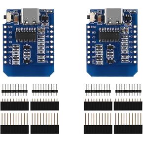 2pcs D1 Mini NodeMcu ESP8266 Mini NodeMCU Lua 4M Bytes WiFi Module Type-C USB Wireless WiFi Module Internet of Things Development Board