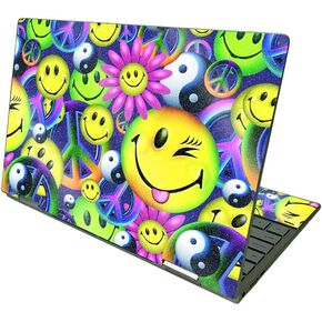 MightySkins Glossy Glitter Skin Compatible with HP Envy x360 13" (2021) - Peace Smile | Protective, Durable High-Gloss Glitter Finish | Easy to Apply and Change Styles | Made in The USA