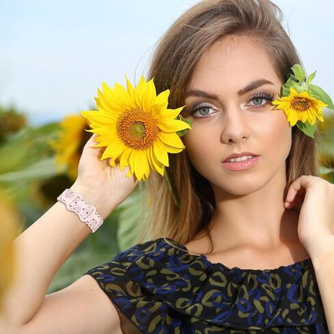 Sunflower Engraved Band Compatible with Apple Watch Band 40mm 41mm 38mm 42mm 44mm 45mm 49mm Women,Lace Hollow-out Sport Soft Floral Silicone Strap for iWatch Series 9 8 6 5 4 3 2 1 SE Ultra Ultra 2 in Saudi Arabia