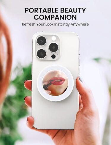 Magnetic Suction Cup Phone Ring Grip, Phone Suction Grip for MagSafe with Adjustable Ring Stand, Hands-Free Suction Phone Case for iPhone 15/14/13/12 Series for Make Up & Selfies Classic White in Kuwait