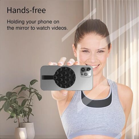 Suction Cup Phone Mount [Upgraded 19 Suction Cups], Hands-Free Mirror Shower Wall Phone Holder Mount for iPhone/Samsung/Google,TikTok Creator, Videos, Selfies in Saudi Arabia