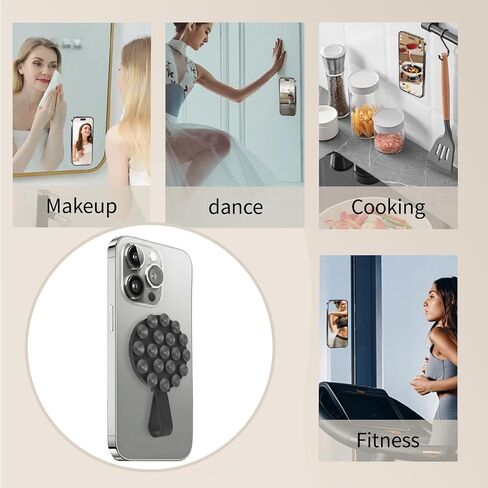 Suction Cup Phone Mount [Upgraded 19 Suction Cups], Hands-Free Mirror Shower Wall Phone Holder Mount for iPhone/Samsung/Google,TikTok Creator, Videos, Selfies in Saudi Arabia