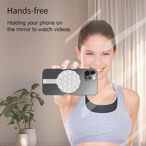 Suction Cup Phone Mount [Upgraded 19 Suction Cups], Hands-Free Mirror Shower Wall Phone Holder Mount for iPhone/Samsung/Google,TikTok Creator, Videos, Selfies in Saudi Arabia