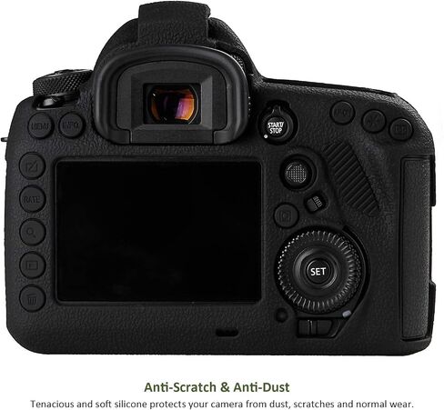 حافظة سهلة الغطاء لكاميرا Canon 5D Mark IV الرقمية، غطاء حماية من مطاط السيليكون الناعم المضاد للخدش وغطاء حماية للكاميرا (أسود) in Kuwait
