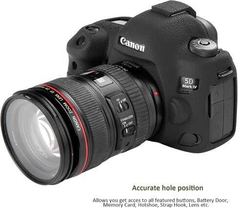 حافظة سهلة الغطاء لكاميرا Canon 5D Mark IV الرقمية، غطاء حماية من مطاط السيليكون الناعم المضاد للخدش وغطاء حماية للكاميرا (أسود) in Kuwait