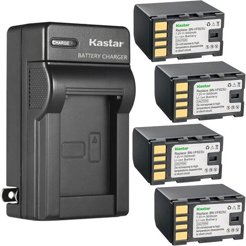 بطارية بديلة من Kastar مكونة من قطعة واحدة وشاحن حائط تيار متردد لـ JVC GZ-MG670 GZ-MG670B GZ-MG670BUS GZ-MG670US GZ-MG680 GZ-MG680B GZ-MG680BUS GZ-MG680US GZ-MG730 GZ-MG730AC GZ-MG730BUS GZ-MG730US GZ- MG740 in Saudi Arabia