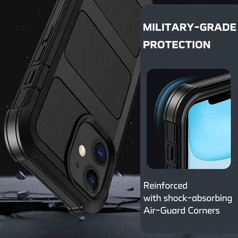 for iPhone 11 Case, [Built-in Screen Protector] Military Grade Drop Protection Cover Heavy Duty Rugged Shockproof Phone Case for iPhone 11 with Kickstand & Belt Clip Holster 6.1" (Wine) in Saudi Arabia