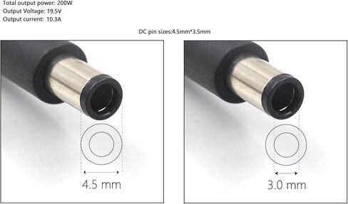 محول تيار متردد لشاحن الكمبيوتر المحمول HP 200W 19.5V 10.3A HP متوافق مع الكمبيوتر المحمول HP OMEN Pavilion Gaming 15 17 15t 17t Envy 15 2020 TPN-DA10 L00818-850 ADP-200HB B HP 200W مزود طاقة مع سلك طاقة in Kuwait