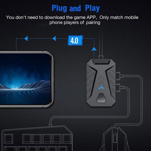 for Mix Pro Keyboard and Mouse Converter, 4 in 1 Mobile Game Combo Pack Gaming Keyboard Mouse Converter Customized Key Settings in Saudi Arabia