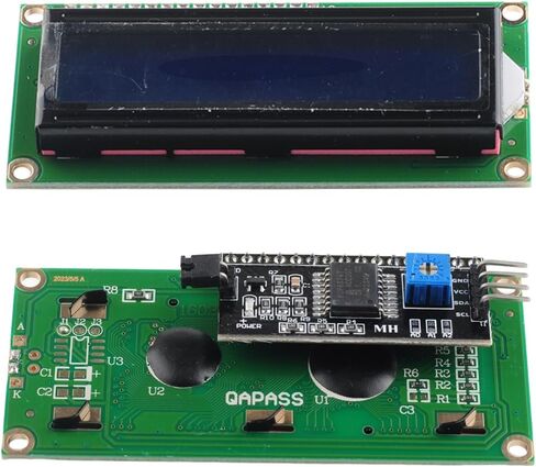 1602 IIC وحدة شاشة عرض LCD 5V 16x2 شخصية بيضاء خلفية زرقاء مع محول تسلسلي I2C PCF8574 للوحة تطوير Arduino ESP32 (عبوة من قطعتين) in Kuwait