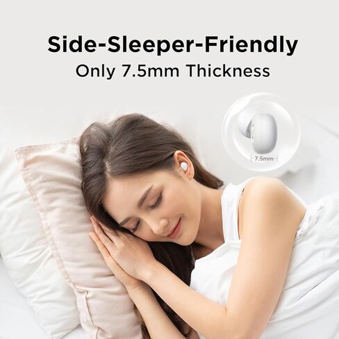 سماعات أذن 1MORE Z30 Sleep للنوم الجانبي، سماعات رأس صغيرة للنوم، سماعات أذن مريحة لإلغاء الضوضاء، بلوتوث 5.3، ضوضاء بيضاء مدمجة، 5 مؤقتات إيقاف تلقائي، وقت تشغيل 32 ساعة، سماعات أذن للنوم غير مرئية in Kuwait