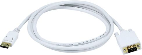 كابل Monoprice 6ft 28AWG DisplayPort إلى VGA - أبيض in Saudi Arabia